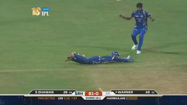 M10: MI vs SRH – David Warner Wicket