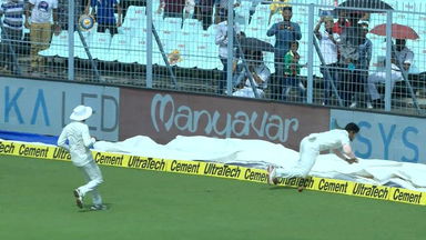 Diving Yadav saves a boundary