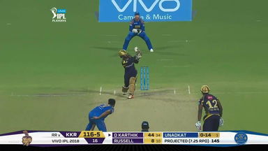 Eliminator: KKR vs RR – Dinesh Karthik Six
