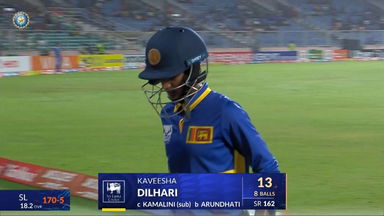 IND-W vs SL-W 2025, 4th T20I: Kavisha Dilhari Wicket