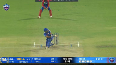 IPL 2025 M29: DC vs MI - Naman Dhir Six