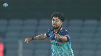 SMAT 2025 Final, Haryana vs Jharkhand: Scintillating yorker: Sushant Mishra smashes the leg stump