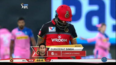 M49: RCB vs RR – Gurkeerat Mann Singh Wicket