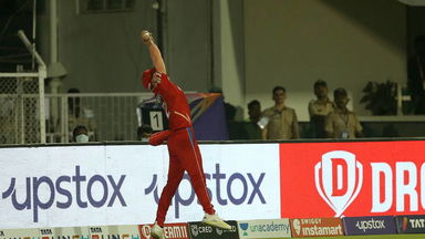 The balancing act: Nathan Ellis' cool catch at the ropes