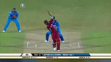 4TH ODI: IND vs WI – Marlon Samuels Six