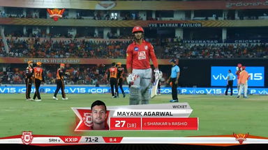 M48: SRH vs KXIP – Mayank Agarwal Wicket