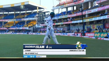 IND vs BAN 2019, 1st Test, Day 3: Shadman Islam Wicket