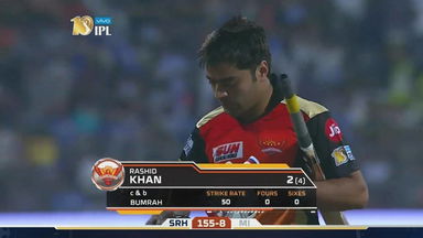 M10: MI vs SRH – Rashid Khan Wicket