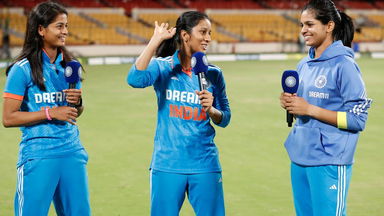 Celebrating ODI series win with Jemimah Rodrigues, Shreyanka Patil and Priya Punia