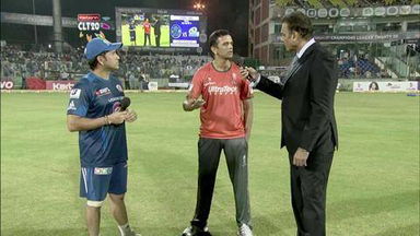 CLT20 2013 M23: RR vs MI  –   Interview –  Sachin Tendulkar & Rahul Dravid