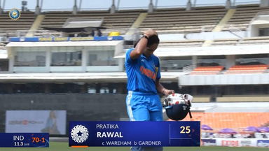 IND-W vs AUS-W 2025, 2nd ODI: Pratika Rawal Wicket