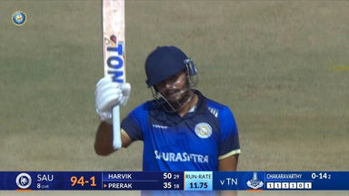 SMAT 2024, Saurashtra vs Tamil Nadu: In-form Harvik Desai provides blistering start with 55(34)