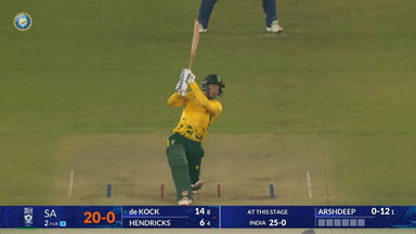 IND vs SA 2025, 5th T20I: Quinton De Kock Six