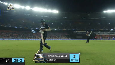 M32: GT vs DC – Wriddhiman Saha Wicket