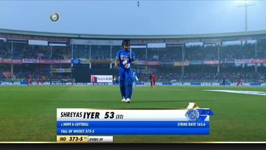 IND vs WI 2019, 2nd ODI: Shreyas Iyer Wicket