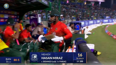 IND vs BAN 2024, 2nd T20I: Mehidy Hasan Miraz Wicket