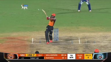 M20: SRH vs DC – Jagadeesha Suchith Six