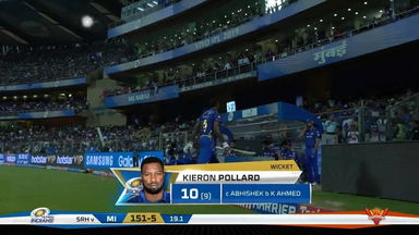 M51: MI vs SRH – Kieron Pollard Wicket