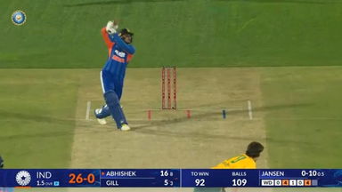 IND vs SA 2025, 3rd T20I: Abhishek Sharma Six