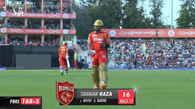 M02: PBKS vs KKR  – Sikandar Raza  Wicket