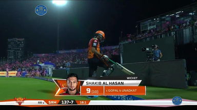 M45: RR vs SRH – Shakib Al Hasan Wicket