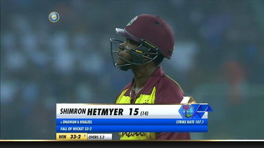 IND vs WI 2018, 2nd T20I: Shimron Hetmyer Wicket