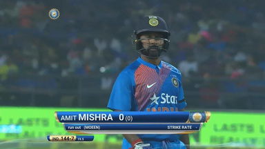 IND vs ENG 2017, 2nd T20I : Amit Mishra Wicket