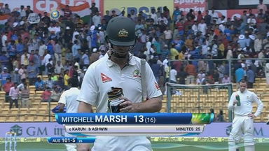 IND vs AUS 2017 - 2nd Test day 4 : Mitchell Marsh Wicket