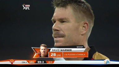 M14: CSK vs SRH – David Warner Wicket