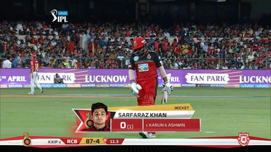 M08: RCB vs KXIP – Sarfaraz Khan Wicket