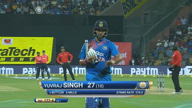 IND vs ENG 2017, 3rd T20I : Yuvraj Singh Wicket
