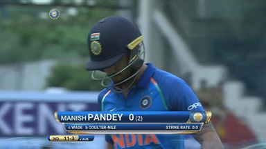 IND vs AUS 2017, 1st ODI: Manish Pandey Wicket
