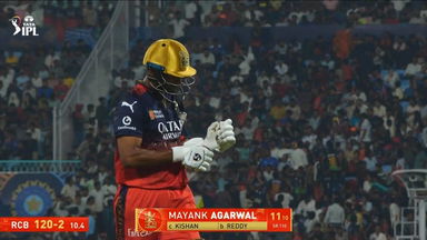 IPL 2025 M65: RCB vs SRH - Mayank Agarawal Wicket