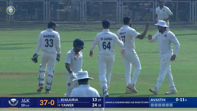 Ranji Trophy 2025, Mumbai vs J & K: Jammu Kashmir 2nd Innings Fall of Wickets