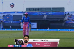 M36: DC vs RR – Rahul Tewatia Wicket