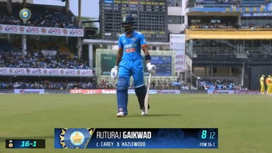 IND vs AUS 2023-24, 2ND ODI: Ruturaj Gaikwad Wicket