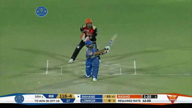 M28: RR vs SRH –  Ajinkya Rahane Six