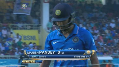 IND vs NZ 2016, 5th ODI: Manish Pandey  Wicket