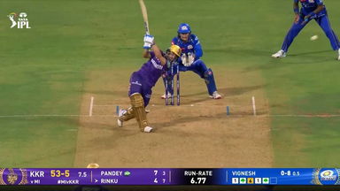 IPL 2025 M12: MI vs KKR - Rinku Singh Six