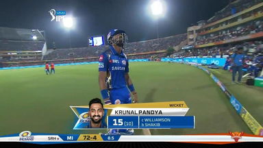 M07: SRH vs MI – Krunal Pandya Wicket