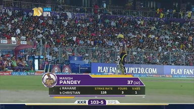 M41: KKR vs RPS  –  Manish Pandey Wicket