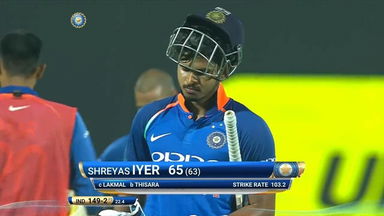 IND vs SL 2017, 3rd ODI: Shreyas Iyer Wicket