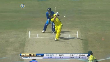 IND vs AUS 2017, 3rd ODI: Aaron Finch Six