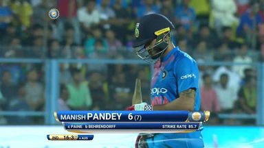 IND vs AUS 2017, 2nd T20I: Manish Pandey Wicket
