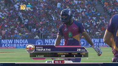 M55: RPS vs KXIP – Rahul Tripathi Wicket
