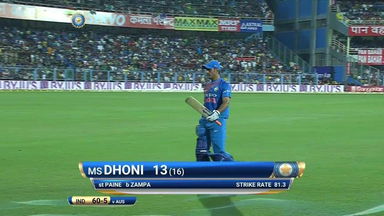 IND vs AUS 2017, 2nd T20I: MS Dhoni Wicket
