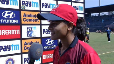 Women’s Sr T20 Challenger Trophy 2020: India B vs India A - Radha Yadav Interview