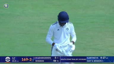 Duleep Trophy 2025 Final, South Zone vs Central Zone: R Smaran's fighting knock of 67(118)