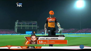 M45: RR vs SRH – Kane Williamson Wicket