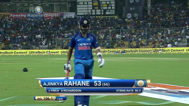 IND vs AUS 2017, 4th ODI: Ajinkya Rahane Wicket